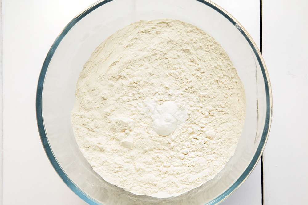 Flour and bicarbonate of soda in a bowl