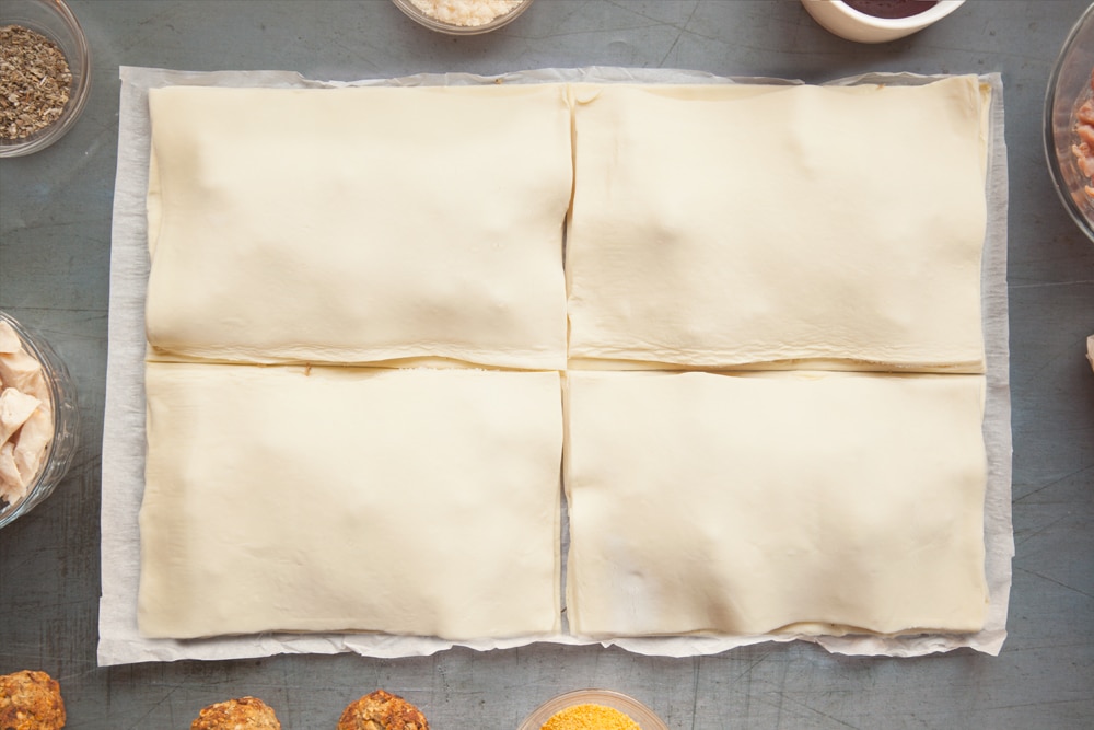 Use the second layer of pastry to create a top for your festive slices