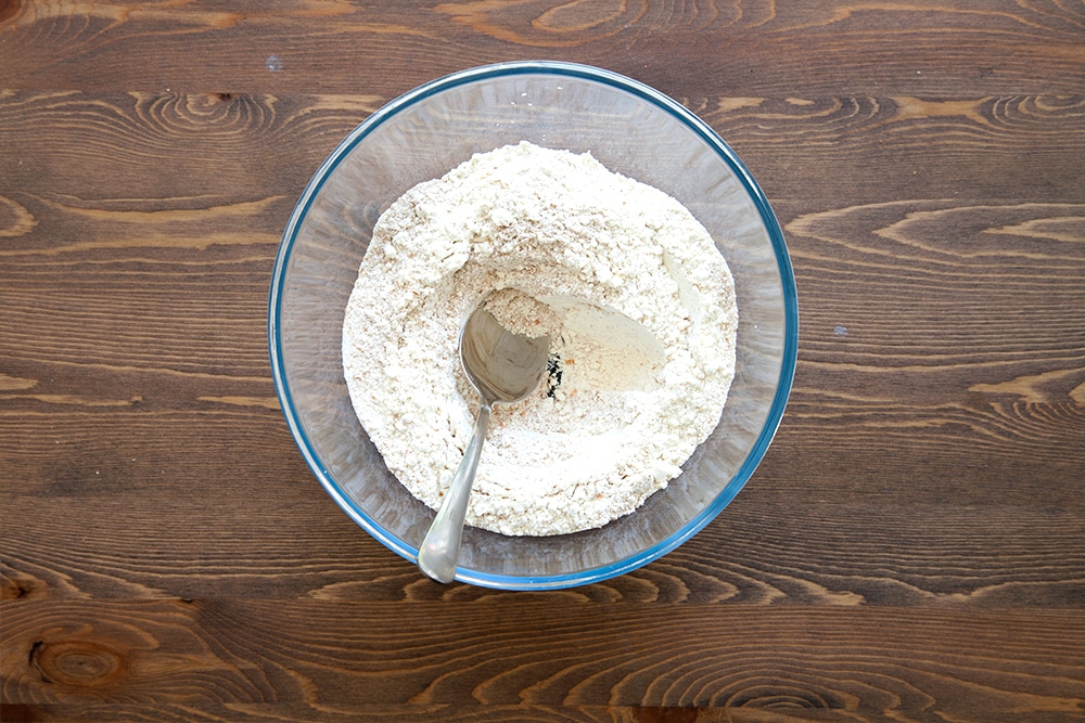 Mixing the waffle mixture