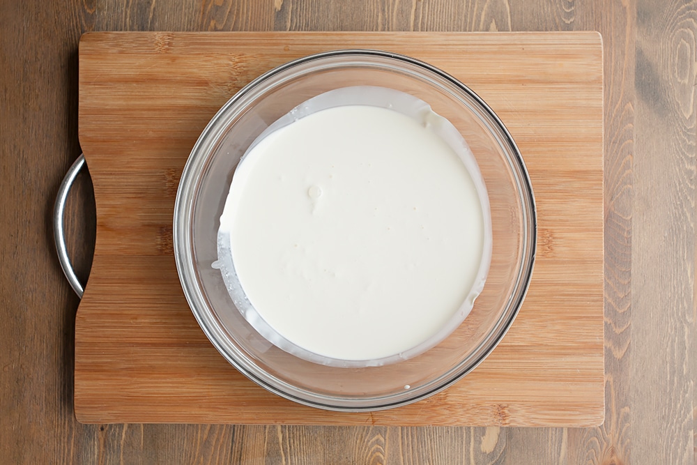 Whip cream until it has soft peaks
