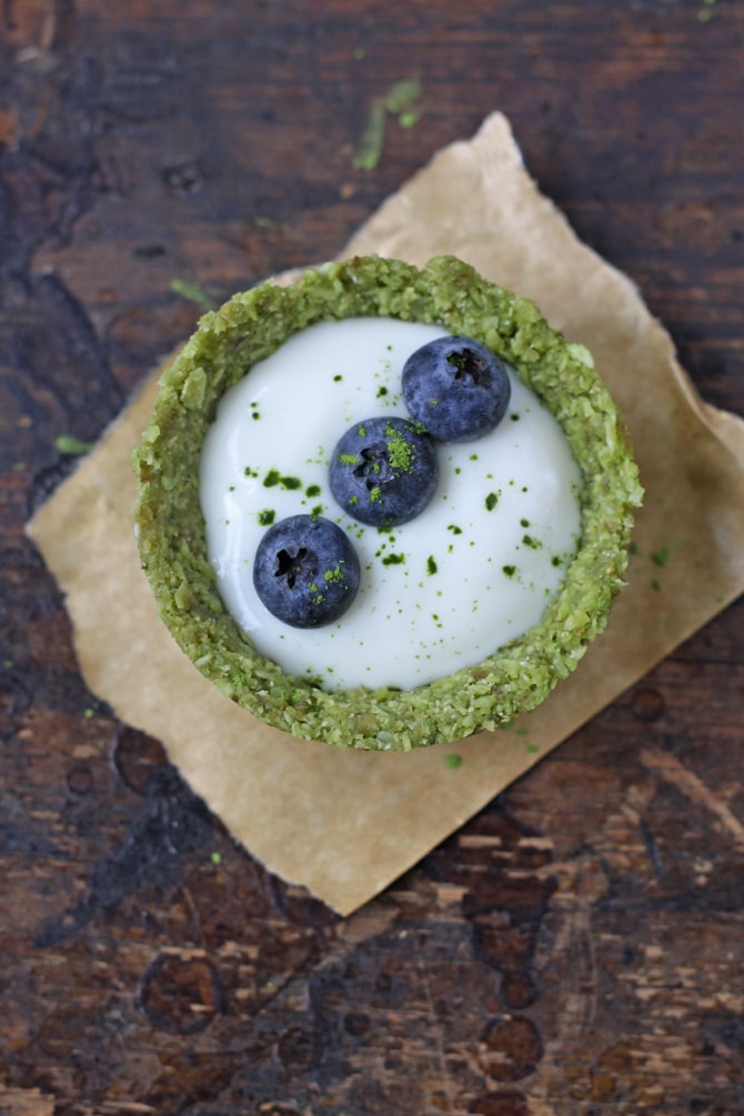 Matcha Coconut and Yoghurt Tarts by Veggie Desserts