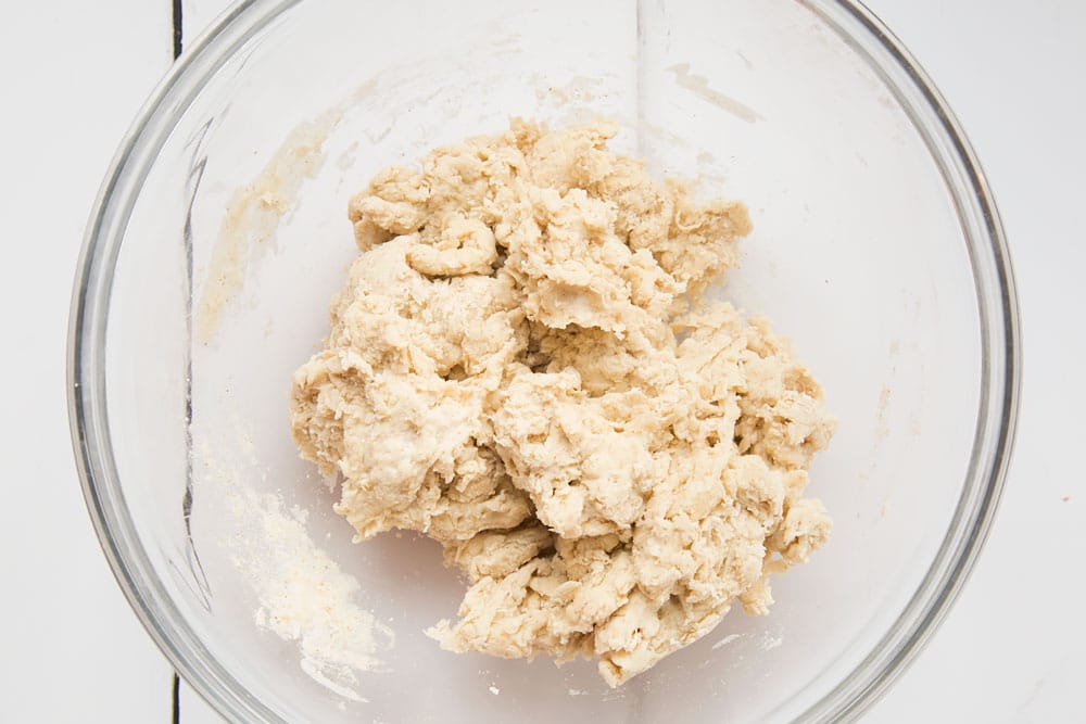Preparing the dough for this coriander flatbread wrap