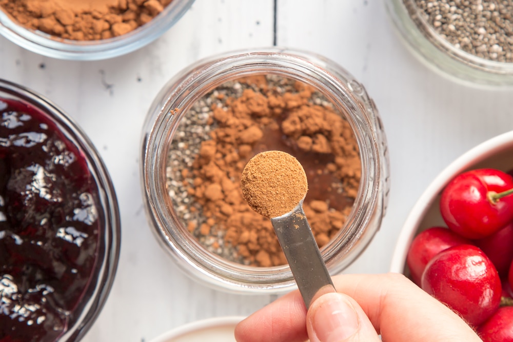 Cinnamon, shown on a measuring spoon