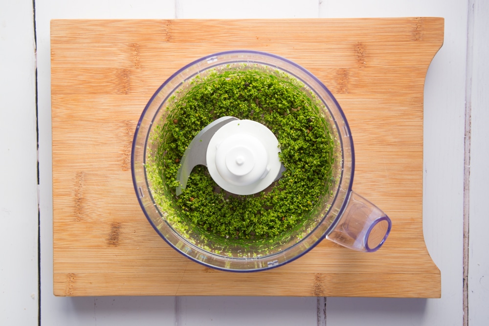 Parsley is added to the crumb for colour and flavour