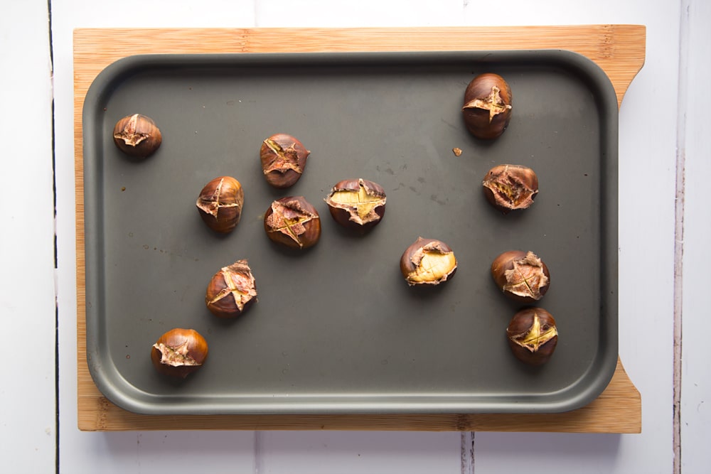 Freshly roasted chestnuts