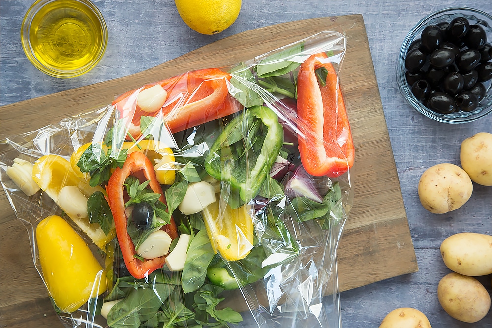 Place your vegetables into the Bakewell oven bag