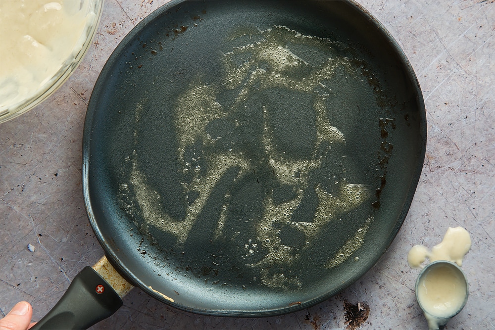 Use a non stick frying pan over a high heat to cook these pancakes