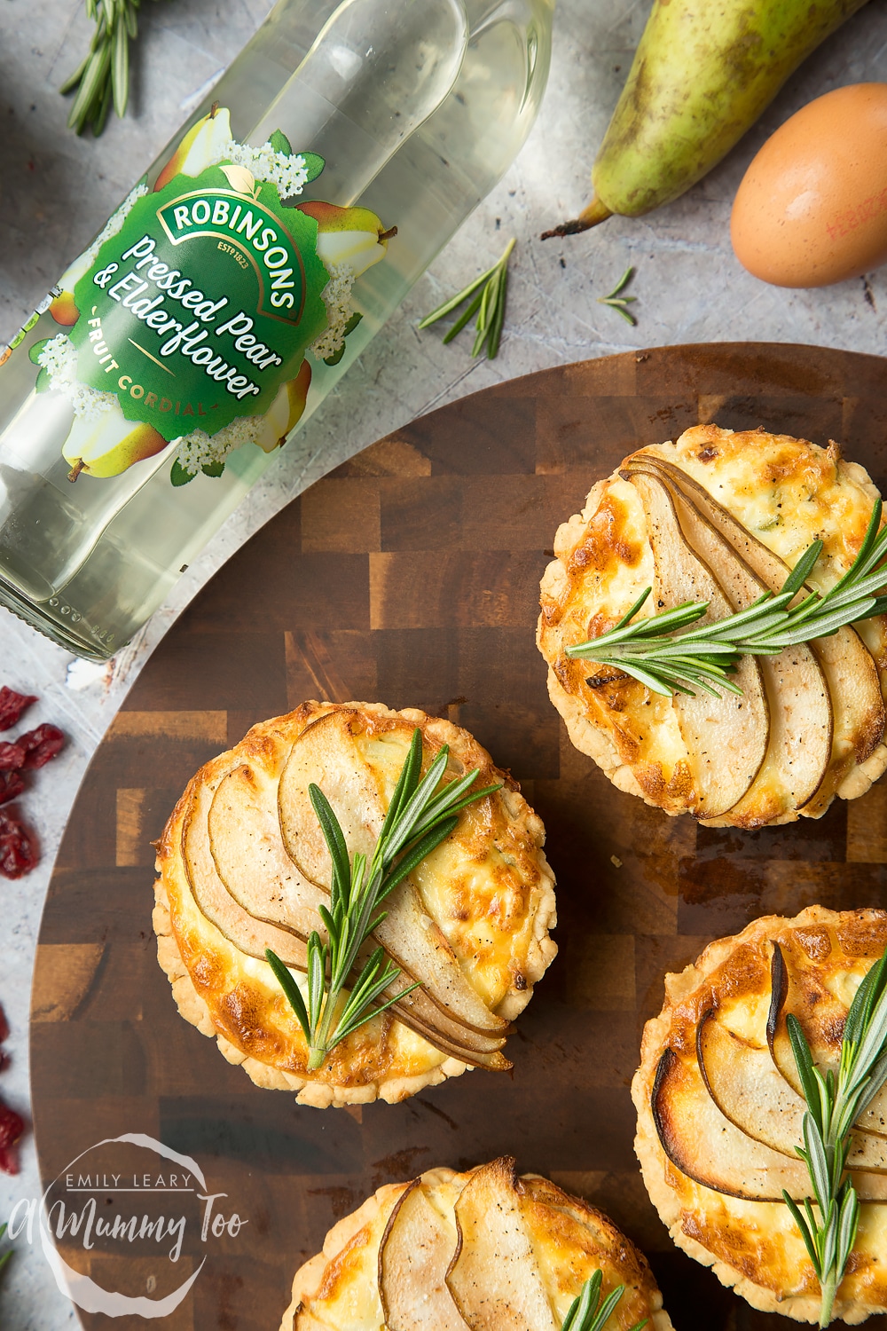 Serve these rosemary goat's cheese tarts with Robinsons fruit cordials for the perfect Summer lunch!