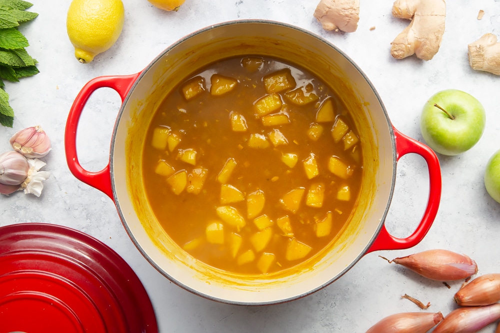 Curry sauce simmering