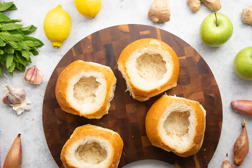 Hollow out your crusty rolls