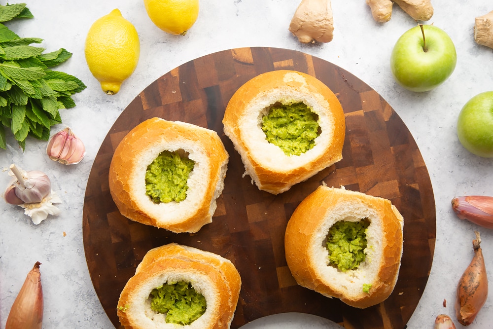 Fill your crusty rolls with mushy peas