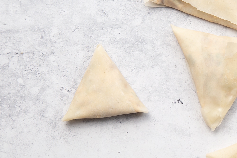 Your finished olive and sun-dried tomato filo parcels