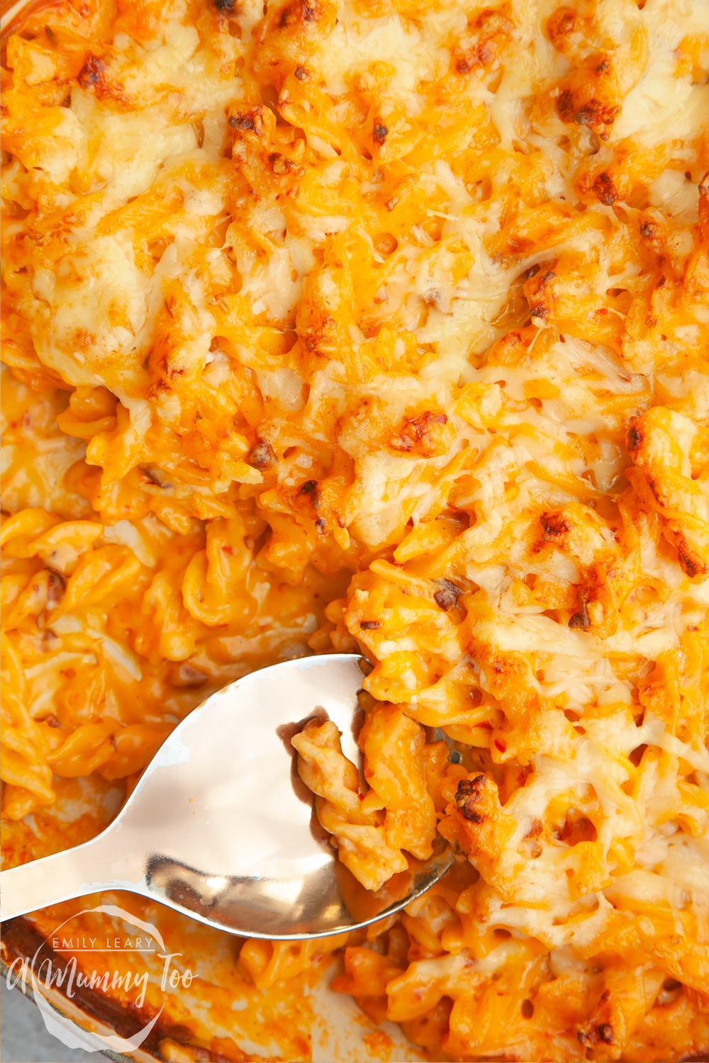 Close up of harissa mac and cheese
