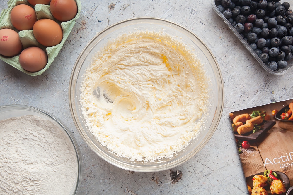Cream the mixture until soft and fluffy