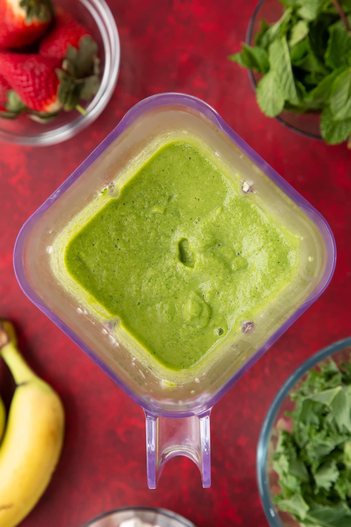 Overhead shot of the blender having been blended.