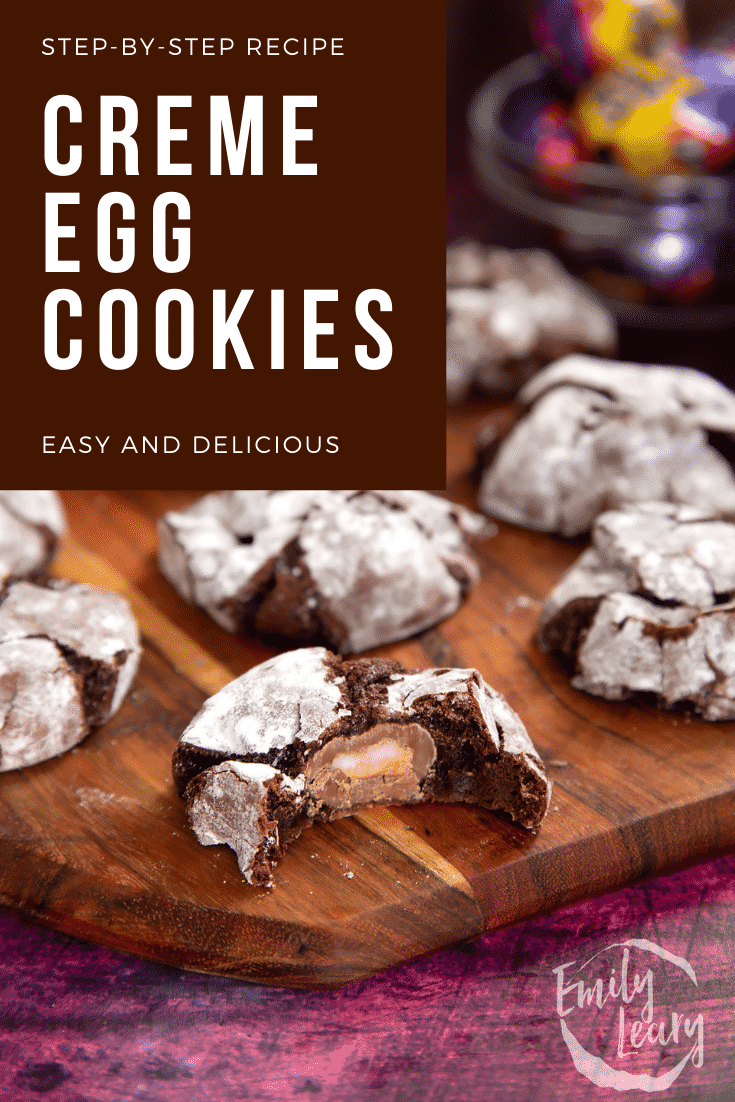 Pinterest image for the Creme Egg Cookies.