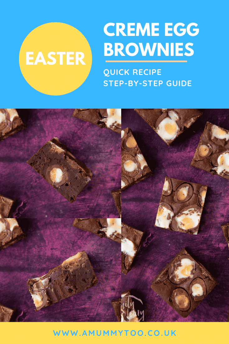 Easter creme egg brownies Pinterest image