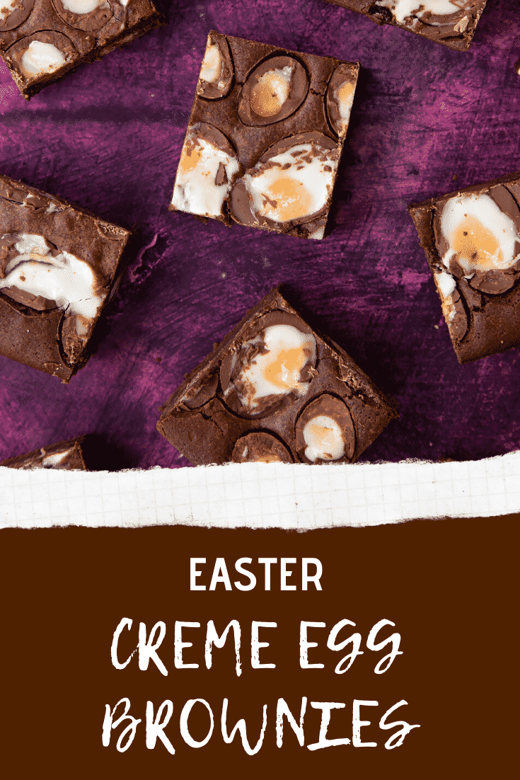 Easter creme egg brownies Pinterest image