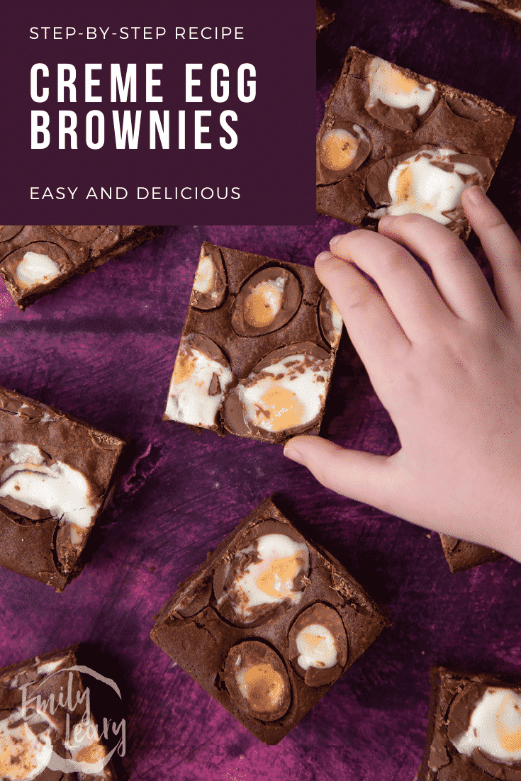 Easter creme egg brownies Pinterest image