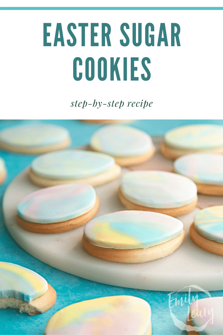 Pinterest image for the Easter sugar cookies.