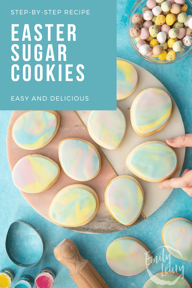Pinterest image for the Easter sugar cookies.