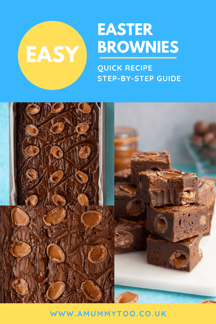 Pinterest image for the easter brownies.