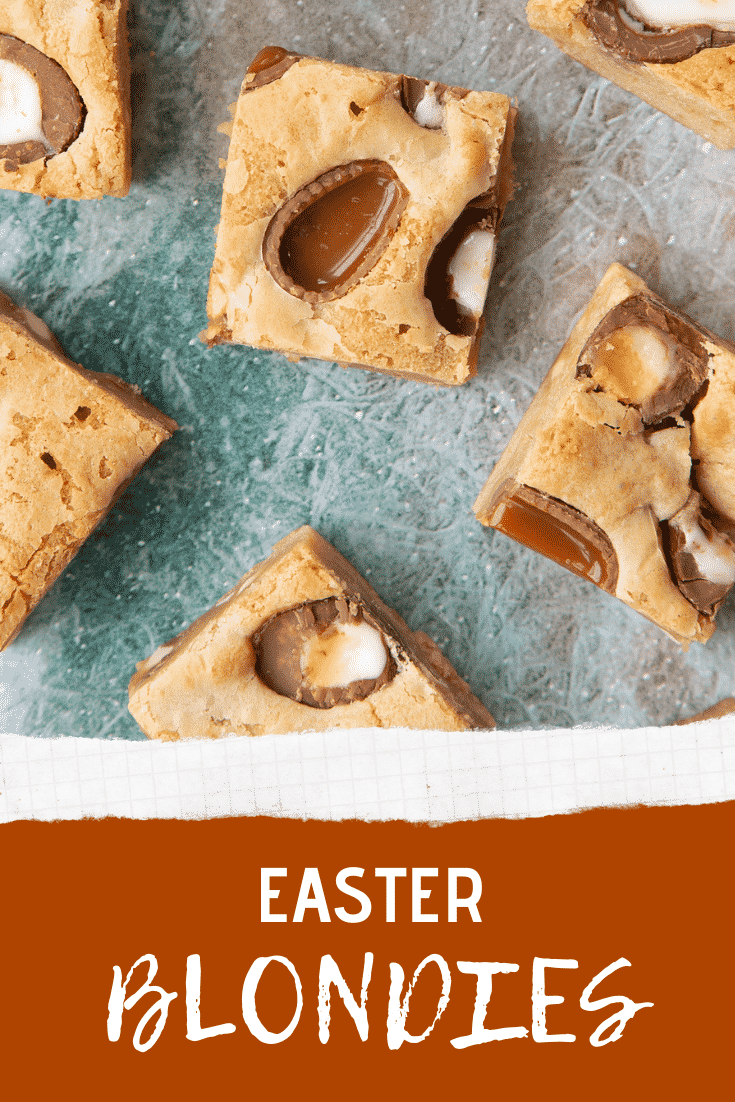 Pinterest image for the easter blondies.