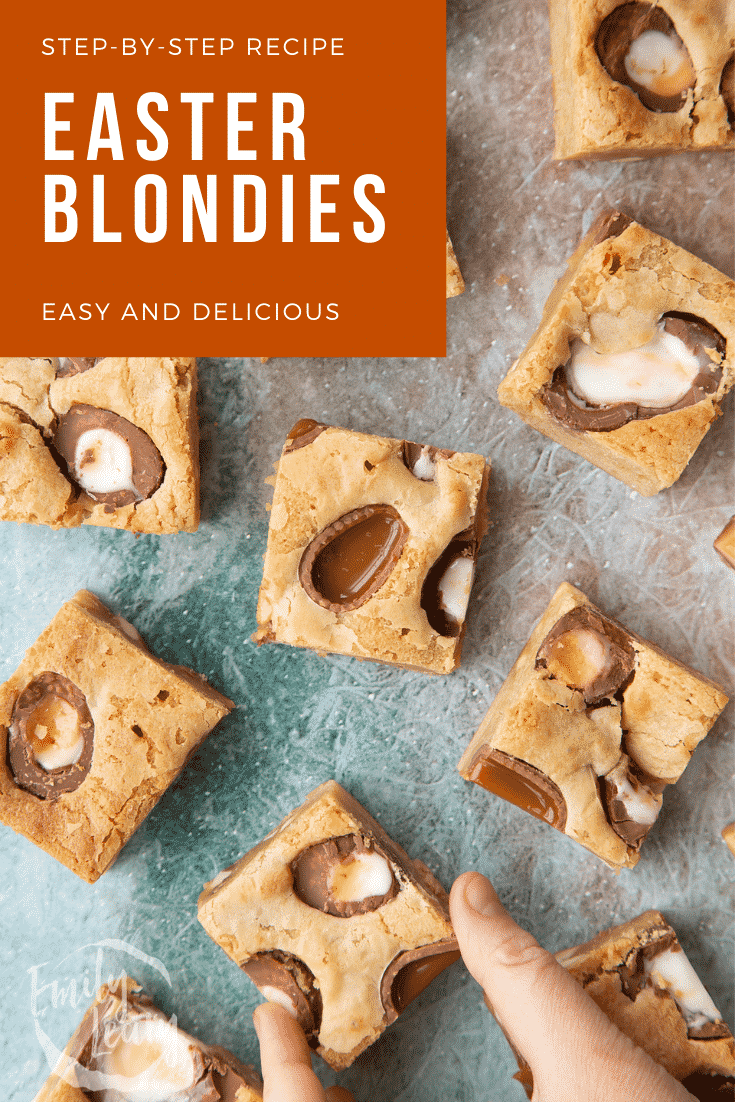 Pinterest image for the easter blondies.