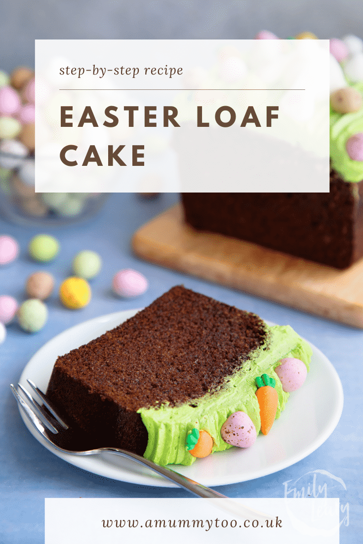 Pinterest image for Easter loaf cake.